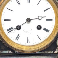 1880s Japy Freres Mother of Pearl Mantel Clock