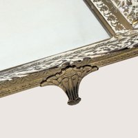 Vintage Metal and Glass Mirrored Vanity Tray