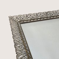 Vintage Metal and Glass Mirrored Vanity Tray