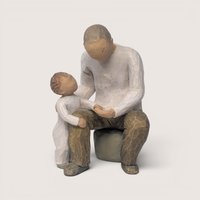 Tender Willow Tree grandfather figurine by Susan Lordi depicting an older man holding hands with a young child