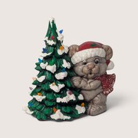 Vintage 1990s Ceramic Mouse Figurine Christmas Tree Decor