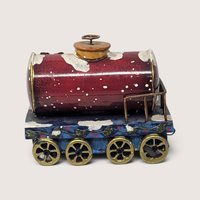 Vintage Enjoy Eggnog Train Stocking Holder Holiday Decor