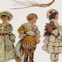 Vintage Merrimack Betty Bonnet Paper Ornaments Set
