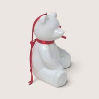 Vintage Dept 56 White Porcelain Teddy Bear Ornament