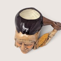 Vintage 1980s Native American Chief Ceramic Mug