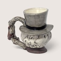 Vintage 1970s Handpainted Ceramic Mark Twain Character Mug