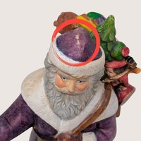 Vintage Purple Robe Santa Ceramic Figurine