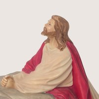 Vintage 1987 Byron Mold Ceramic Praying Jesus Figurine
