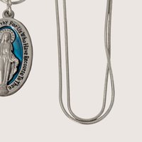 Vintage Miraculous Medal Mary Pendant Necklace