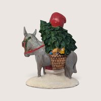 Vintage Ceramic Old World Santa with Mule Figurine