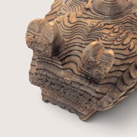Vintage Exotic Wood Carved Owl Figurine