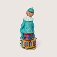 Vintage Ceramic Clown On Drum Rotating Music Box