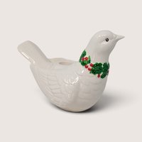 Vintage Fitz And Floyd Ceramic Christmas Dove Candle Holders