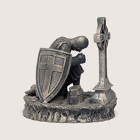 Vintage Vigil Of Sir Galahad Pewter Knight Figurine