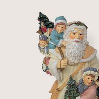 Vintage Santa With Children And Toys Christmas Figurine
