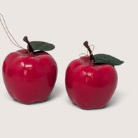 Vintage Set Of 12 Red Apple Christmas Ornaments