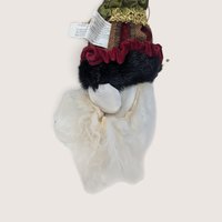 Vintage Santa Head Ornament Ornate Velvet Flower Hat