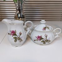 1950s Vintage Rose Decorated Tea Set - 15 Pieces