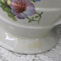 Hall's Superior Kitchenware Quality Pink Petunia Sugar & Creamer