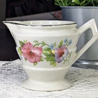 Hall's Superior Kitchenware Quality Pink Petunia Sugar & Creamer