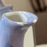 Vintage Teapot Lusterware Blue with  Flowers - Made in Japan - Imperfect