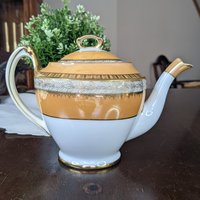1918 Antique Noritake Teapot & Lid - Amber Pattern