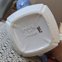 Vintage Teapot Lusterware Blue with  Flowers - Made in Japan - Imperfect