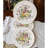 Garden Bouquet Set Of 3 Vintage Johnson Brothers Windsor Ware Dinner Plates 10"