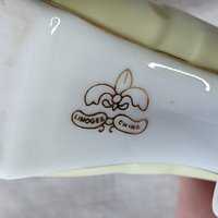 Vintage Limoges China Miniature Heel Shoe Figure Yellow Bow