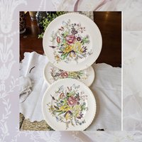 Garden Bouquet Set Of 3 Vintage Johnson Brothers Windsor Ware Dinner Plates 10"