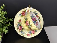 Foley Yellow Bone China Tea Cup and Saucer Set 1850