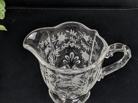 Vintage Chintz Etched Fostoria Sugar Bowl and Creamer Set