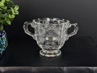 Vintage Chintz Etched Fostoria Sugar Bowl and Creamer Set