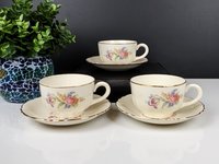 Set of 3 Wayside Vintage Homer Laughlin, Cunningham & Pickett Wayside Cups and Saucers
