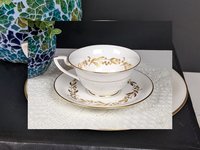 Vintage 1958 Gold Gilded Royal Worcester 'Saguenay' Tea Cup & Saucer