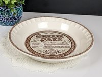 Vintage Royal China Jeannette Cheesecake Large Deep Dish Pie Plate w/Recipe 11"
