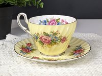 Foley Yellow Bone China Tea Cup and Saucer Set 1850