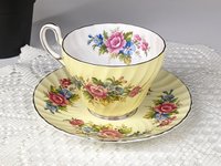 Foley Yellow Bone China Tea Cup and Saucer Set 1850