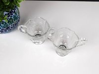 Vintage Chintz Etched Fostoria Sugar Bowl and Creamer Set