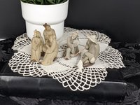 Set of 3 Vintage Chinese Mudman Clay Figurines