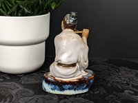 Vintage Chinese Shiwan Scholar Playing Flute Figurine