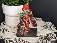 Pair of Vintage Small Wooden Geisha Figurines