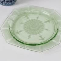 1930s Anchor Hocking Princess Uranium Glass Dinner Plate