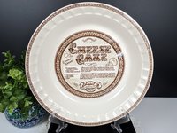 Vintage Royal China Jeannette Cheesecake Large Deep Dish Pie Plate w/Recipe 11"