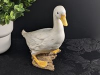 Vintage Porcelain Goose Statue, Decorated by Hand