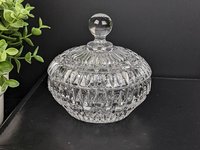 Vintage Crystal Candy Dish with Lid