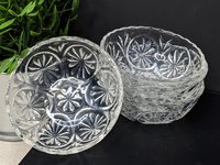 Set of 4 Vintage Anchor Hocking Medallion Clear Fruit/Dessert Bowls 4"