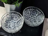 Set of 4 Vintage Anchor Hocking Medallion Clear Fruit/Dessert Bowls 4"