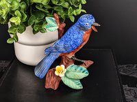 Vintage Porcelain Blue Bird Figurine
