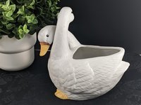 Vintage Ceramic Plant Holder with Geese